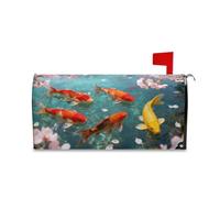 Yoogain Cherry Blossom Kois Fish Decorativo Mailbox Wraps per Pasqua Carino Natale Della Copertura Della Cassetta Postale Magnetica Formato Standard Cover para buzon