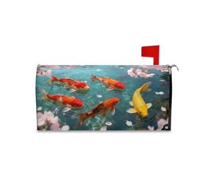 Yoogain Cherry Blossom Kois Fish Decorativo Mailbox Wraps per Pasqua Carino Natale Della Copertura Della Cassetta Postale Magnetica Formato Standard Cover para buzon