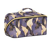 Yoogain Chic - Borsa da viaggio con calle, colore: bianco e viola, con divisori e cerniera, accessori da viaggio