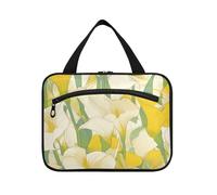 Yoogain Chic Calla Lily Lemon Giallo Verde chiaro appeso medicine bag per viaggiare con gancio, designer essenziali borse da toilette per accessori must haves hotel cartera para maquillaje L, chic