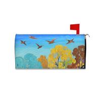 Yoogain Ciao Autunno Autunno Albero Uccello Blu Decorativo Cassetta postale Coperture Magnetiche per il Giorno della Memoria Divertente Autunno Casella Postale Coperture Magnetiche Dimensioni Standard