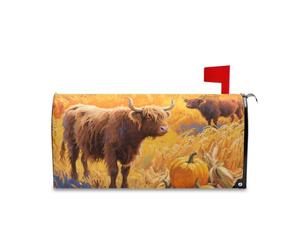 Yoogain Ciao Autunno Autunno Mucca Zucca Campo di Grano Decorativo Cassetta Postale Coperture Magnetiche per il Giorno della Memoria Divertente Copertura Della Cassetta Postale Inverno Formato