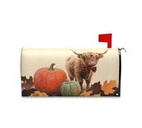 Yoogain Ciao Autunno Zucca HighlCattle Decorativo Magnetico Postale Coperture per la Primavera Divertimento Magnetico Natale Mailbox Dimensioni Standard Caja de correos