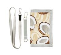 Yoogain Coconut Pastel Brown tri fold portafoglio per gli uomini regali per giovani Portafogli di carte alla moda per gli uomini con cordino, Cocco marrone pastello, 1 size, Moda