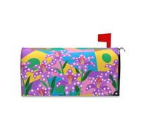 Yoogain Colorato forme astratte gigli viola copertura decorativa della cassetta postale per Halloween Fun Valentines mailbox Covers magnetico dimensioni standard copertura para buzon