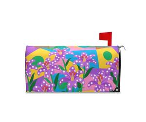 Yoogain Colorato forme astratte gigli viola copertura decorativa della cassetta postale per Halloween Fun Valentines mailbox Covers magnetico dimensioni standard copertura para buzon