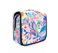 Yoogain Colorful Boho Floreale cosmetici borse da viaggio per le donne con gancio appeso Organizzatore di articoli da toeletta portatile verticale indipendente