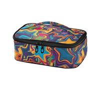 Yoogain Colorful Distorted Star Pattern in Pop Art Style Lunch Bag Per Gli Uomini Impermeabile Mini Lunchbox con Maniglia per Campeggio