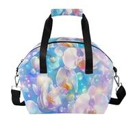 Yoogain Contenitore per il pranzo a prova di perdite, regalo per le donne, impermeabile, borsa termica per il pranzo con tracolla rimovibile per ufficio divertente orchidea Rhin meraviglioso