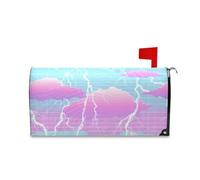 Yoogain Copertura decorativa della cassetta della posta di stile dell'onda del vapore blu viola fulmini per Patricks Carino San Valentino copertura della cassetta postale di dimensioni standard para