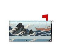 Yoogain Copertura decorativa per cassetta postale giapponese blu oceano magnetico per San Valentino unico Capodanno copertura per cassetta postale dimensioni standard Caja de correos