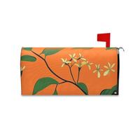 Yoogain Copertura magnetica decorativa per cassetta postale con illustrazione botanica arancione minimale per il giorno della commemorazione carino coperture per cassetta postale Natale dimensioni