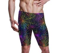 Yoogain Costumi da bagno da uomo Jammers al ginocchio | costume da bagno da uomo jammers al ginocchio per surf, immersioni, boarting ragnatela colorato