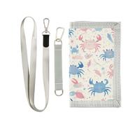 Yoogain Crab Summer Pastel Color fold portafogli per gli uomini per la donna Fermasoldi alla moda con cordino, granchio estate pastello colore, 1 size, Moda