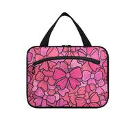 Yoogain Cute Cartoon Bow Pink Hanging Travel Makeup Bag per le donne con gancio, designer essenziale kit da barba per accessori da viaggio per le donne bolso da viaggio per le donne bolso para