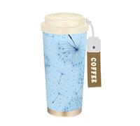 Yoogain Dandelion Glory Blue Coffee Tumbler per gli uomini con coperchio tazza da caffè in acciaio inox tazza isolata per caldo e freddo 500 ml a prova di perdite