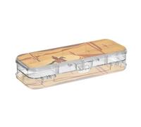Yoogain Desert Men Horse Retro Plastic Pencil Box Clear Double Layer Box Penne Caso per forniture di cancelleria con scatto e coperchio