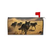 Yoogain Desert Wolf Feroce Colore Scuro Decorativo Della Cassetta Postale Coperture per l'inverno Carino Primavera Postale Coperture Magnetiche Dimensioni Standard Caja de correos