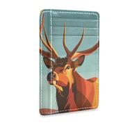 Yoogain Digital Art con Brown Elk Illustrazioni portafogli da uomo in pelle sottile con slot per contanti RFID blocco carta d'identità portafoglio per uomini e donne