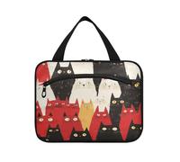 Yoogain Divertente Himalayancats rosso appeso borse da viaggio per le donne con gancio, kit di articoli da toeletta espandibile di design per gli elementi essenziali da viaggio palestra bolso de para