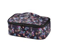 Yoogain Dreamy Colorful Butterflies Black Lunch Bag per gli uomini a prova di perdite Scatola del pranzo degli uomini con maniglia per il lavoro