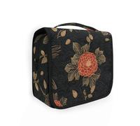 Yoogain -e-style giapponese oro rosa nero borsa per le donne viaggio con gancio appeso elegante borsa medicina con scomparti e maniglia
