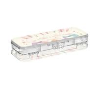 Yoogain Easter Happy Cute Bunny - Scatola rigida per matite a doppio strato, con chiusura a scatto e coperchio
