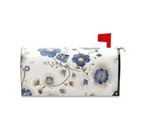 Yoogain Elegante Fiore Morbido Blu Oro Decorativo Magnetico Della Cassetta Della Posta Coperture per il Ringraziamento Carino Postale Coperture Natale Dimensioni Standard Caja de correos