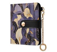 Yoogain Elegante portafoglio portamonete pieghevole in pelle PU per uomo e donna vintage con calle viola
