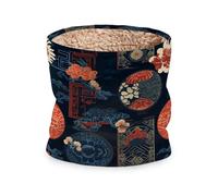 Yoogain Elegante sciarpa invernale con elementi in stile cinese rosso navy per il freddo, scaldacollo, scaldacollo, termica, spessa e calda, foderata in pile per uomini e donne