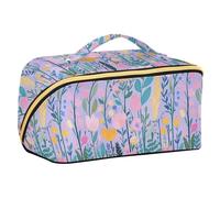 Yoogain Estate Floreale Colore Luce Bella Trucco Borse con divisori Borse Cosmetiche Portatile Per Le Donne Viaggio Verticale Free-Standing