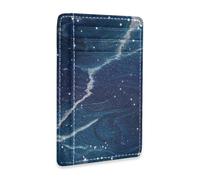 Yoogain Falso Glitter Marmo Grano Blu Universo in pelle sottile portafoglio donna con clip di denaro RFID Blocco carta portafoglio per uomini e donne