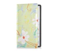Yoogain Fiore e bianco Modello Giallo Carino Pu Pelle Auto Registrazione e Assicurazione Titolare della Carta di Assicurazione Scatola Guanto Organizzare Portafoglio Documenti per Documenti, Carte,