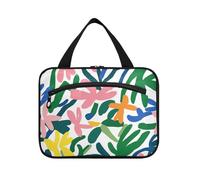 Yoogain Fiori Bloom Borsa da viaggio colorata da appendere con gancio, borsa per il trucco alla moda firmata per le donne crociere bolsa para maquillaje L, fiori fioriscono colorati, Large