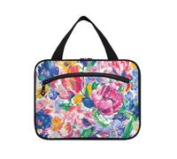 Yoogain Fiori di primavera fiore Orchidea Peonie appeso medicina borsa per viaggiare con gancio, designer necessità medicina borsa per le donne deve toilette bolso viajero para mujer L, primavera