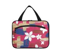 Yoogain Fiori rossi giapponesi appesi grande borsa da toilette con gancio, borsa cosmetica lavabile di design per il bagno delle signore bolsos para hombre L, fiori rossi giapponesi, Large