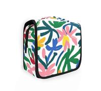 Yoogain Flowers Bloom Borsa da viaggio colorata per le donne con gancio per appendere Borsa da toilette leggera da appendere verticale autoportante