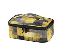 Yoogain Giallo Nero Plaid Retro Isolato Borse Pranzo Per Le Donne Impermeabile Piccola Riutilizzabile Tote Bag con Maniglia per Ufficio
