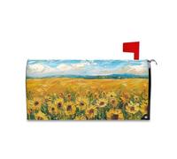 Yoogain Girasole Campo Sotto Luce Solare Decorativo Casella Postale Coperture Magnetiche Standard per Inverno Carino Vacanza Mailbox Covers Formato Standard Caja de correos