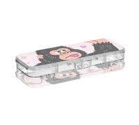 Yoogain Give Me My Money Gorilla - Scatola di plastica per matite, 2 strati, grande, per la scuola, con coperchio a scatto
