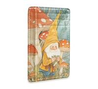 Yoogain Gnome Hiding Among The Mushrooms portafoglio da donna in pelle sottile con clip per soldi blocco RFID piccolo portafoglio per carte per uomini e donne