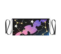 Yoogain Grembiule da cameriera con 3 tasche, grembiule da server, cielo notturno, stelle, nero, viola, 30,5 cm, grembiule da portata per uomini e donne, resistente all'acqua