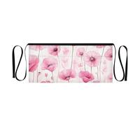 Yoogain Grembiule da cameriera con 3 tasche grembiule da server marmo rosso grembiule da server grembiule da 30,5 cm grembiuli da portata per uomini donne resistente all'acqua, Fiori di papavero