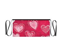 Yoogain Grembiule da cameriera con 3 tasche, grembiule per cameriere, in marmo rosso, grembiule corto da 30,5 cm, per uomini e donne, resistente all'acqua, Rosso Silhouette Cuori Bianco San Valentino,