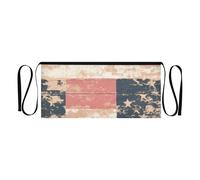 Yoogain Grembiule da cameriera con tasche grembiuli per cameriera marmo rosso grembiule corto vita 30,5 cm piccolo grembiule da portata impermeabile, Bandiera Americana Oro Rosa, Taglia unica