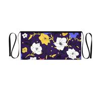 Yoogain Grembiuli da cameriera con 3 tasche per cameriere in marmo rosso grembiule corto in vita da 30,5 cm grembiuli da portata per uomini donne resistenti all'acqua, Fiore Giglio Stella Blu Giallo,