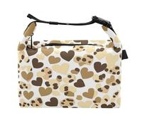 Yoogain Happy Brown Leopard Heart Lunch Bag per bambini impermeabile famiglia Lunchbox per lavoratori edili