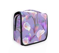 Yoogain Hologram Magic Calla Lily borsa da toilette per gli uomini da viaggio con gancio appeso elegante borsa da toilette verticale autoportante