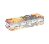 Yoogain Horror Halloween Pumpkin Black Orange Spooky House Clear Pencil Box plastica doppio strato duro penne caso per cancelleria con coperchio a scatto