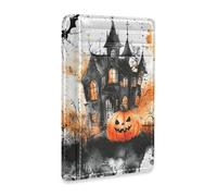 Yoogain Horror Halloween Zucca Nero Spooky House uomo portafoglio in pelle sottile Con ID Finestra RFID Blocco carta di credito protezione per gli uomini e le donne